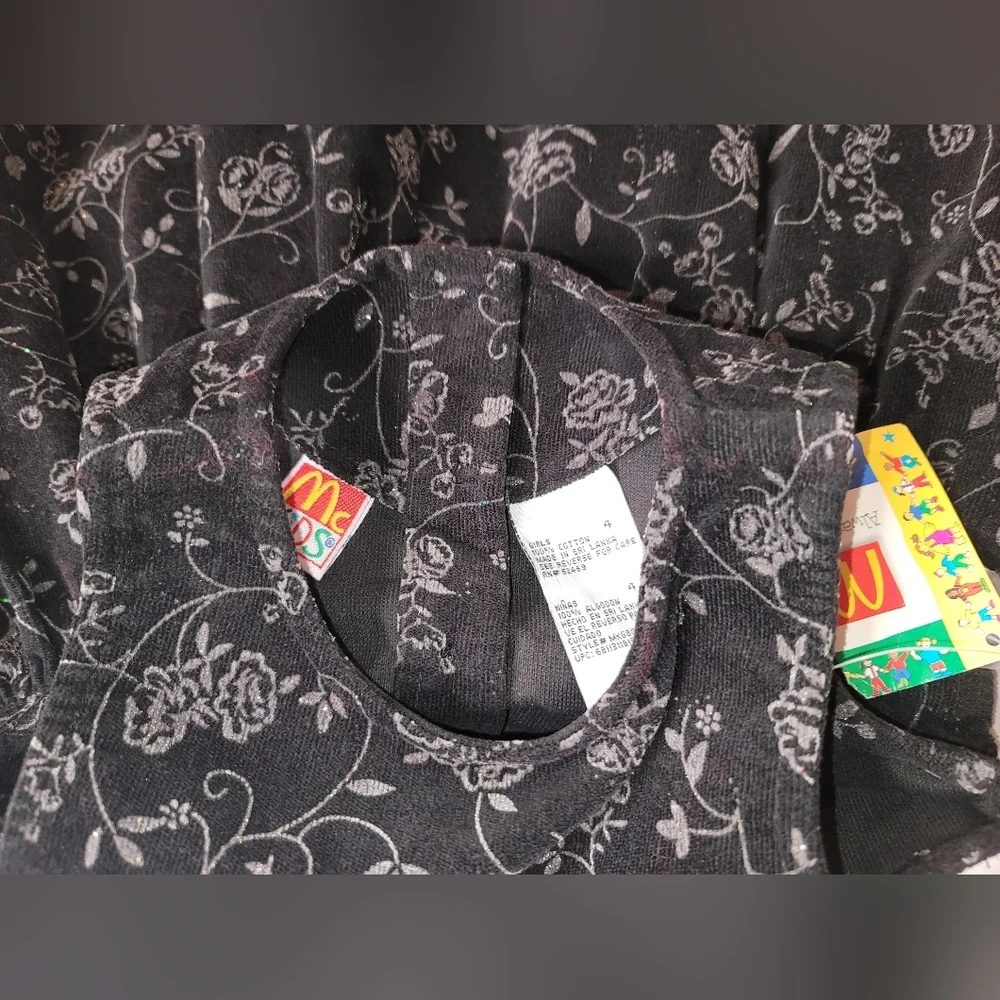 Charming Black Floral Kids Dress